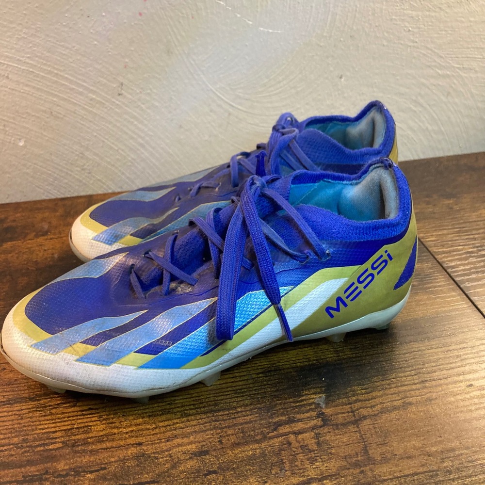 Adidas X Crazyfast Messi.4 FxG Soccer Cleats Blue Silver IE8676 Kids Size 1.5